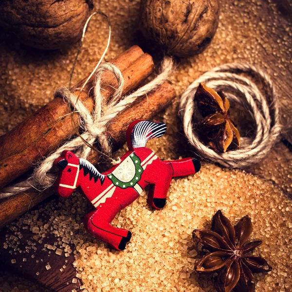 Christmas background with Spices. — Stock Photo, Image