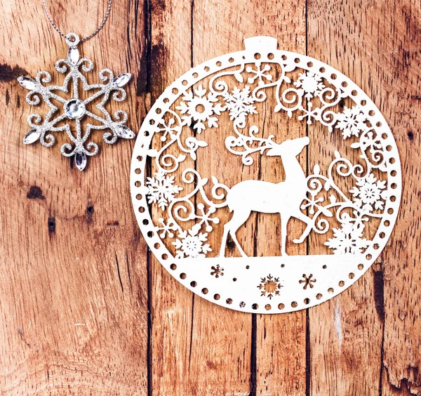 Witte Kerst ornamenten — Stockfoto