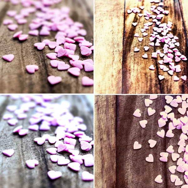 Set de fondos de San Valentín con corazones —  Fotos de Stock