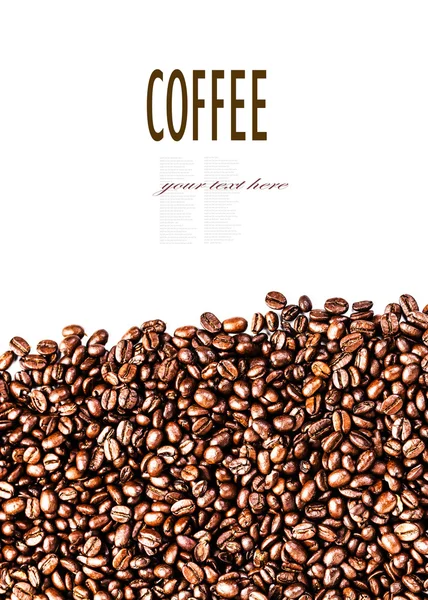 Gros plan de grains de café fond — Photo