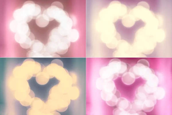 Set of Defocussed blur Valentines Day Backgrounds — Stock Photo, Image