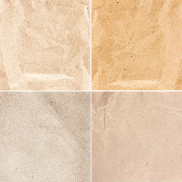 Set of Crumpled recycled paper texture — Stock Photo, Image