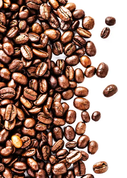 Brune brente kaffebønner – stockfoto