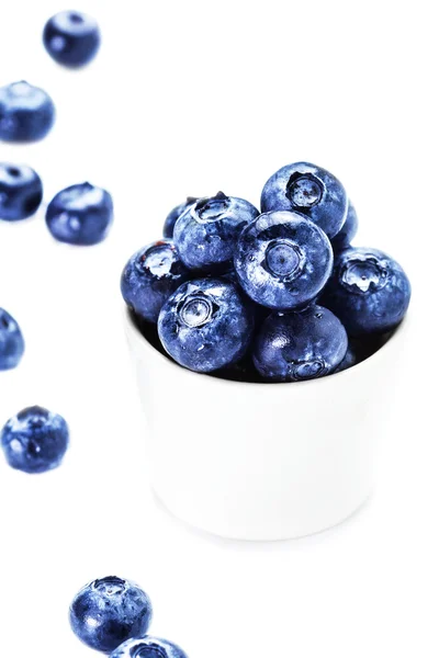 Fresh bilberries in a bowl — Stock Photo, Image
