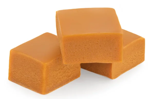 Caramelo Caramelos Aislados Sobre Fondo Blanco Caramelo Fudge Primer Plano — Foto de Stock