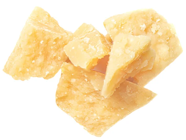 Τυρί Παρμεζάνας Parmigiano Grana Απομονωμένο Λευκό Φόντο Σκληρό Ώριμο Τυρί — Φωτογραφία Αρχείου