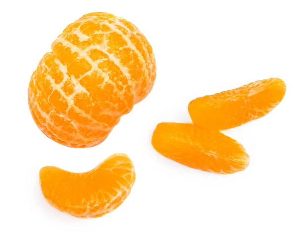 Tangerine Met Bladeren Geïsoleerd Een Witte Achtergrond Mandarijnen Sinaasappelen Mandarijnen — Stockfoto
