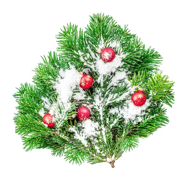 Christmas Fir Tree Decoration Isolated White Background — Stock Photo, Image