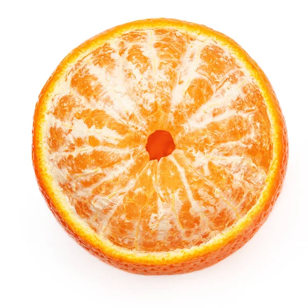 Geschälte Mandarinen Orangen Früchte Oder Mandarinen Isoliert Auf Weißem Hintergrund — Stockfoto