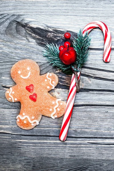 Weihnachten Hintergrund Mit Lebkuchen Und Weihnachtsdekoration Weihnachtsauto — Stockfoto