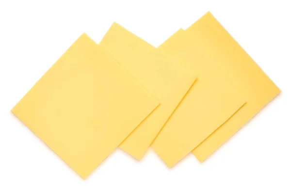 Cheese Slices Isolated White Background Edam Cheese Top Vie — Stock Photo, Image