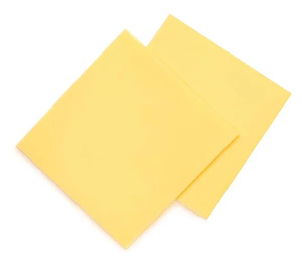 Käsescheiben Für Burger Isoliert Auf Weißem Hintergrund Leerdammer Käse Top — Stockfoto
