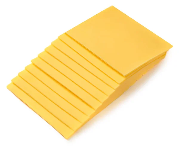 Scheiben Käse Isoliert Auf Weißem Hintergrund — Stockfoto