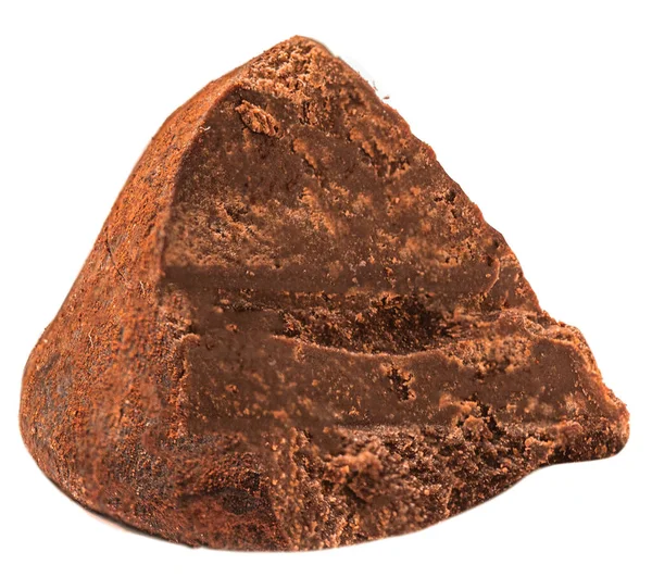 Czekoladowe Trufle Cukierki Pokryte Kakao Izolowane Białym Tle Trufle Całe — Zdjęcie stockowe