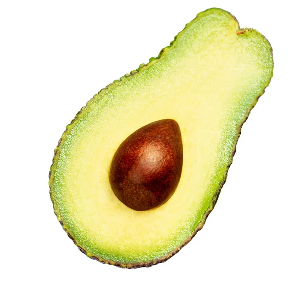 Helft Van Avocado Geïsoleerd Witte Achtergrond Rijp Verse Avocado Close — Stockfoto