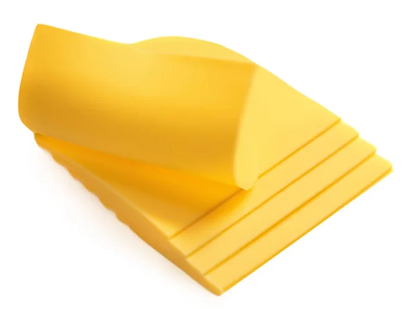 Нарезанный Сыр Изолирован Белом Фоне Вид Сверху Нарезанный Сыр — стоковое фото
