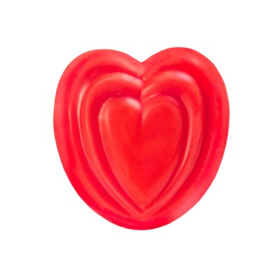 Tatlı kalp şeklim Candy beyaz arka planda izole edildi. Sevgililer Günü konsepti