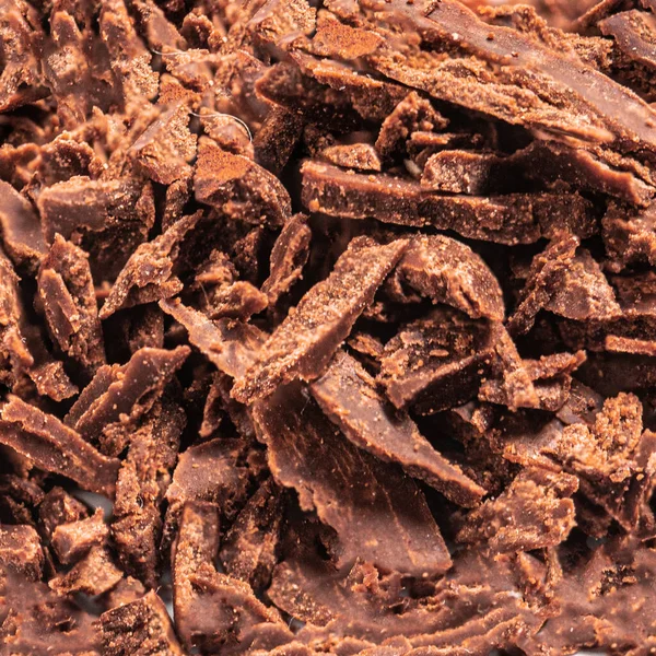 Geriebene Schokolade Als Strukturierter Hintergrund Zerstampfte Dunkle Schokolade Muster Tapete — Stockfoto