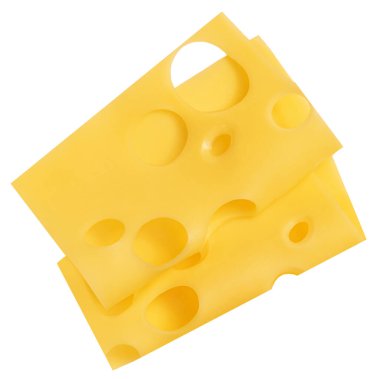 Cheese slices isolated on white backgroun