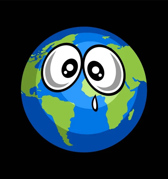 World Globe Sad Face — Stock Vector