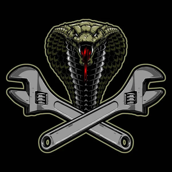 Ngiliz Anahtarı Kral Kobra Kafası — Stok Vektör