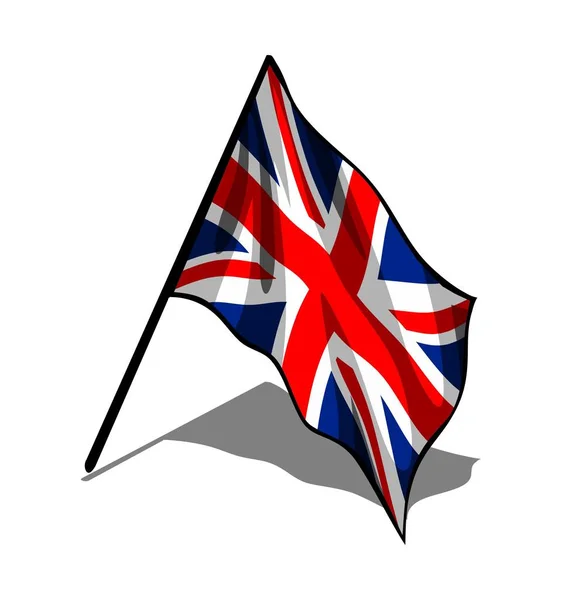 Fond Blanc Drapeau Battant Angleterre — Image vectorielle