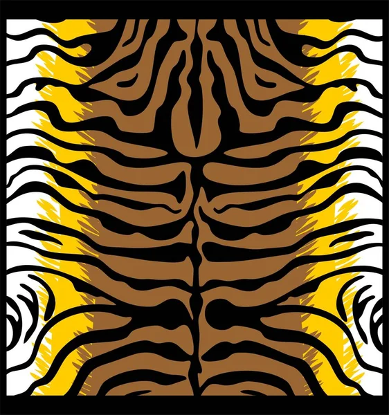 Patrón Tigre Sobre Fondo Negro — Vector de stock