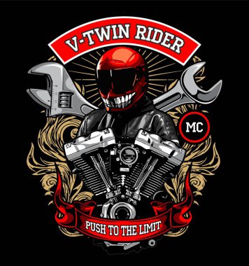 Bir yama kulübü motorsikleti v ikizi