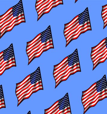 american flag pattern on blue background