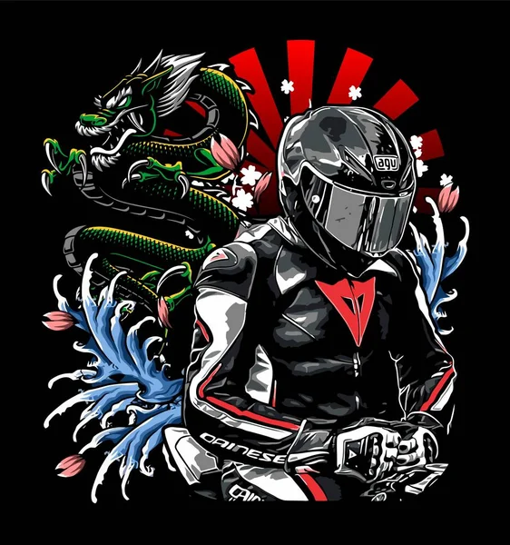 Ejderha ve su geçmişi olan bir binici