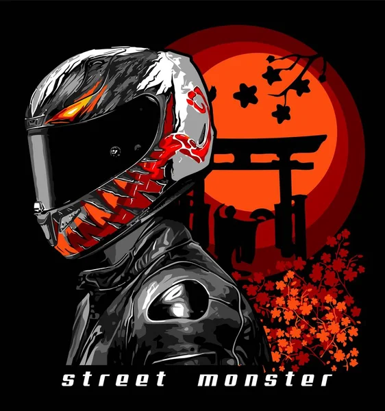 motorcu arkaplan çiçeği ve güneş vektör şablonu