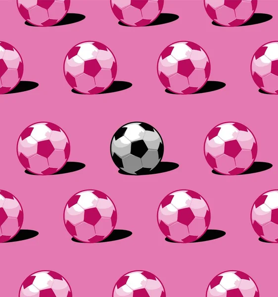 Ballon Football Noir Entre Les Boules Roses — Image vectorielle