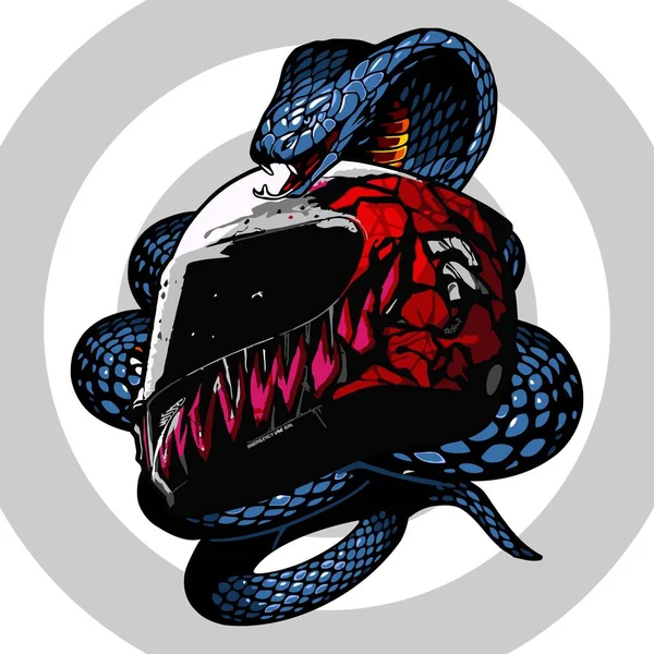 Blue King Cobra Helmet — Image vectorielle
