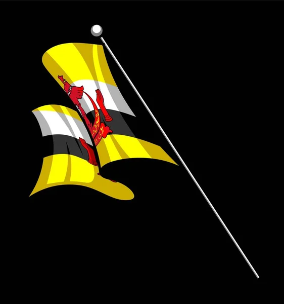 Brunei Cartoon Flag Design Purposes — Stock Vector