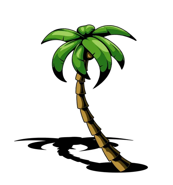 Cartoon Coconut Tree Design Purposes — Image vectorielle