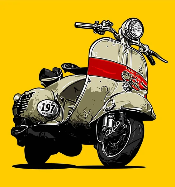 stock vector classic legend scooter made in italy