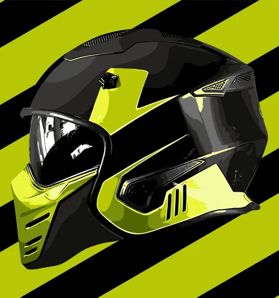 Cool Helmet Side View Vector Template Black Color — Διανυσματικό Αρχείο