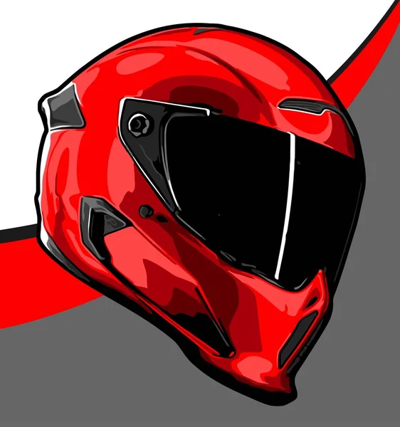 Cool Red Helmet Side View — Vector de stock