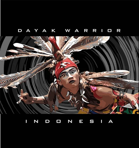 Dance War Dayak Warriors — Διανυσματικό Αρχείο