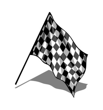 flag fluttering checkered white background