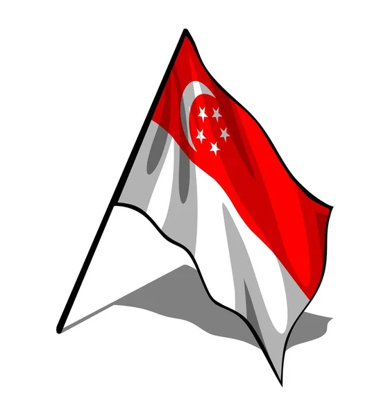 Flying Flag White Background — Stockvektor