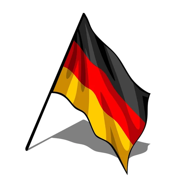 Germany Flying Flag White Background — Wektor stockowy