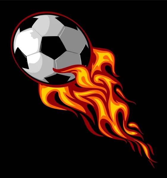 Hot Soccer Ball Sky — Vector de stock