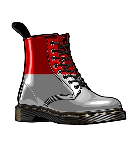 Indonesian Flag Style Booth Shoes — Stockvector