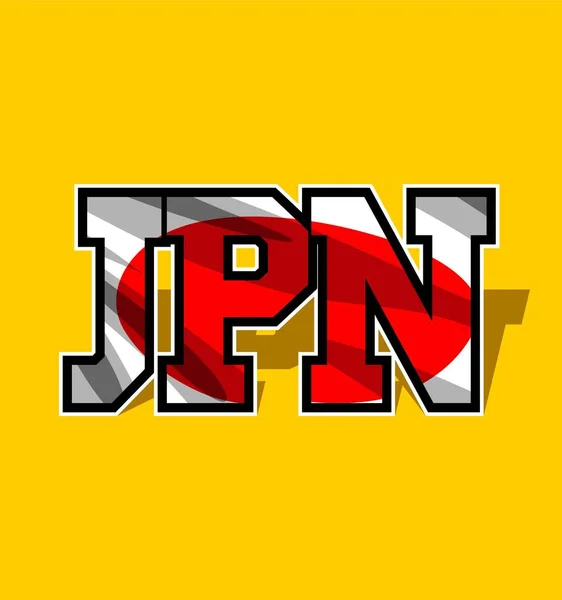 Jpn在上面写着日本国旗 — 图库矢量图片