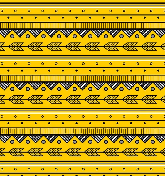 Triângulo Amarelo Padrão Étnico Seta — Vetor de Stock