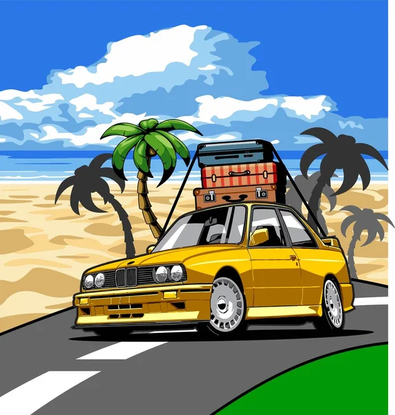 Samochód Torba Podróżna Plaży — Wektor stockowy