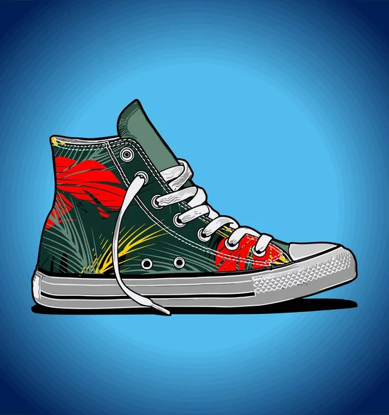 Zapatillas Patrón Color Verde Rojo Azul Fondo — Archivo Imágenes Vectoriales