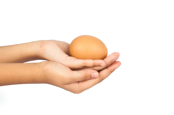 Hand som håller ägg — Stockfoto