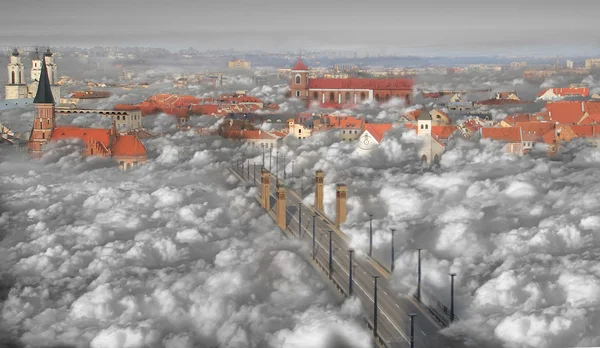 Cuando las nubes descienden — Foto de Stock